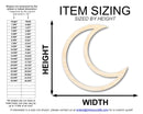 Unfinished Wood Moon Outline Shape | DIY Craft Cutout | up to 46" DIY