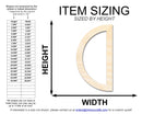 Unfinished Wood Half Circle Outline Shape | DIY Craft Cutout | up to 46" DIY