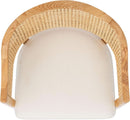 Natural Rattan Accent Chair with Brass Caps Fully Assembled