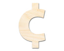 Unfinished Wood Cent Symbol Shape | DIY Craft Cutout | up to 46" DIY