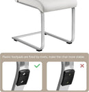 Set Of 2 High Back Faux Leather Dining Chairs White