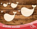 Unfinished Wood Cute Whale Shape | DIY Craft Cutout | up to 46" DIY