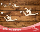 Unfinished Wood Gymnast Leap Shape | DIY Craft Cutout | up to 46" DIY