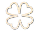 Unfinished Wood Four Leaf Clover Outline Shape | DIY Craft Cutout | up to 46" DIY