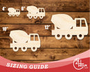 Unfinished Wood Cement Truck Shape | DIY Craft Cutout | up to 46" DIY