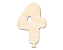 Unfinished Wood Balloon Number 4 Shape | DIY Craft Cutout | up to 46" DIY