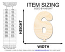 Unfinished Wood Balloon Number 6 Shape | DIY Craft Cutout | up to 46" DIY