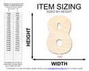 Unfinished Wood Balloon Number 8 Shape | DIY Craft Cutout | up to 46" DIY