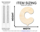 Unfinished Wood Balloon Letter C Shape | DIY Craft Cutout | up to 46" DIY