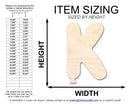 Unfinished Wood Balloon Letter K Shape | DIY Craft Cutout | up to 46" DIY