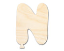 Unfinished Wood Balloon Letter N Shape | DIY Craft Cutout | up to 46" DIY