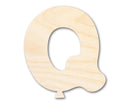 Unfinished Wood Balloon Letter Q Shape | DIY Craft Cutout | up to 46" DIY