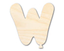 Unfinished Wood Balloon Letter W Shape | DIY Craft Cutout | up to 46" DIY