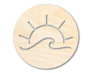 Unfinished Wood Ocean Wave and Sun Cutout Shape | DIY Craft Cutout | up to 46" DIY
