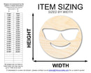 Unfinished Wood Sunglass Face Shape | DIY Craft Cutout | up to 46" DIY