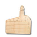 Unfinished Wood Etched Birthday Cake Slice Shape | Paint By Line Crafts | up to 30" DIY