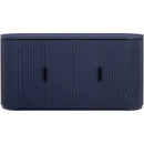 Vertical Striped Door Storage Cabinet with Metal Handles, Adjustable, Suitable for Study, Entryway and Living Room