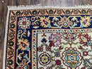 Antique Turkish Kilim Rug 7x10 Allover Pattern, Ivory Cream Maroon Light Blue, Wool Flatweave Hand Woven, Large Kilim, Vintage Kilim Carpet