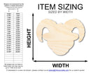 Unfinished Wood Ram Mascot Shape | DIY Craft Cutout | up to 46" DIY