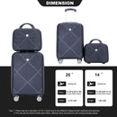 2Piece Luggage Sets ABS Lightweight Suitcase, Spinner Wheels, (20/14) BLACK