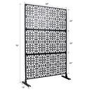 Outdoor & Indoor Privacy Screen Metal Privacy Screen 76' H×48' W Freestanding Decorative Privacy Screen Black Steel