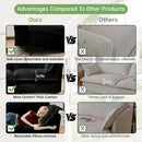 Slipcovered Sofa Couch, Modern 3 Seater Sofa with Suppleness Armrests,Deep Seat Sofa with Soft Multiple Big Pillows, Comfy Couch for Living Room, Apartment,Black Corduroy Fabric