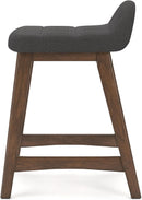 Counter Height Bar Stool Set Of 2 28.5 Inch Charcoal Brown