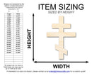 Unfinished Wood Orthodox Cross Shape | DIY Craft Cutout | up to 46" DIY