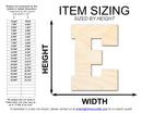 Unfinished Wood Varsity Team Font - E Shape | DIY Craft Cutout | up to 46" DIY