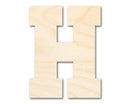 Unfinished Wood Varsity Team Font - H Shape | DIY Craft Cutout | up to 46" DIY