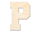 Unfinished Wood Varsity Team Font - P Shape | DIY Craft Cutout | up to 46" DIY