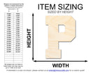 Unfinished Wood Varsity Team Font - P Shape | DIY Craft Cutout | up to 46" DIY