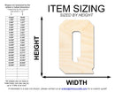 Unfinished Wood Varsity Team Font - Q Shape | DIY Craft Cutout | up to 46" DIY