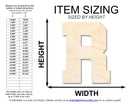 Unfinished Wood Varsity Team Font - R Shape | DIY Craft Cutout | up to 46" DIY