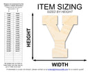 Unfinished Wood Varsity Team Font - Y Shape | DIY Craft Cutout | up to 46" DIY