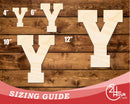 Unfinished Wood Varsity Team Font - Y Shape | DIY Craft Cutout | up to 46" DIY