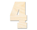 Unfinished Wood Varisty Number Four Shape | DIY Craft Cutout | up to 46" DIY