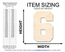 Unfinished Wood Varisty Number Six Shape | DIY Craft Cutout | up to 46" DIY