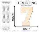 Unfinished Wood Varisty Number Seven Shape | DIY Craft Cutout | up to 46" DIY