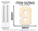 Unfinished Wood Varisty Number Nine Shape | DIY Craft Cutout | up to 46" DIY
