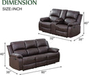 Brown Recliner Sofa With Pull Down Table Two Piece Set