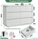 47 Inch White Dresser With Six Drawers Anti Tip Design