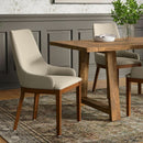 Stephanie Contemporary Dining Chair Set Of 2 In Natural Linen Look Fabric