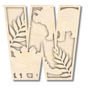 Unfinished Wood Layered Themed Letters | Dinosaur | A-Z | 2 Piece | up to 24"
