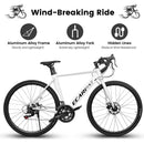 Road Bike, Suspension Fork, Aluminum Frame Disc Brakes, Men's Women's Road Bike