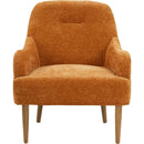Chenille Armchair, Modern Style Accent Chair with Wood Legs, Comfy Design for Living Room, Bedroom, Office, Orange