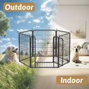 6 Panels Heavy-Duty Metal Playpen with Door, 31.7' H Dog Fence Pet Exercise Pen for Outdoor, Indoor