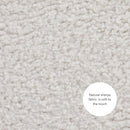 Cream Sherpa Deluxe Storage Ottoman Solidwood Base
