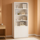 72 Inch Tall Bookcase With Doors 7 Tier Storage Enclosed Cabinets