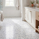 Azula Hexagon 11.61" x 11.81" Polished Marble Mesh-Mounted Mosaic Tile 1" Hexagon-MSI Collection